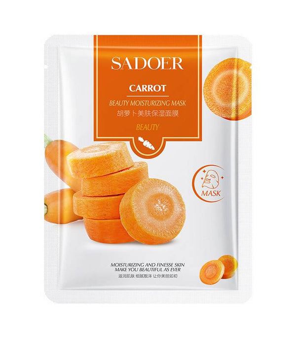 Sadoer Carrot Beauty Moisturizing Mask – Hydrating & Skin-Firming Face Sheet Mask