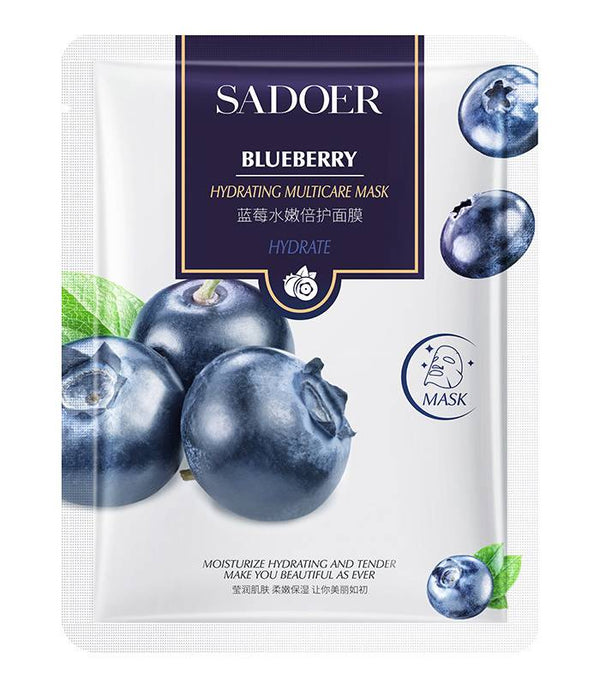 Sadoer Blueberry Beauty Moisturizing Mask – Hydrating & Skin-Firming Sheet Mask