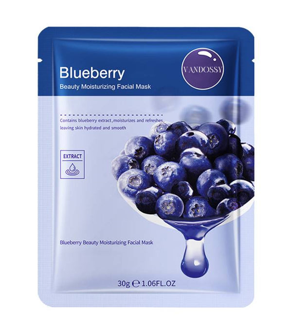 HCHANA Blueberry Hydrating Facial Mask – Moisturizing & Antioxidant-Rich Sheet Mask