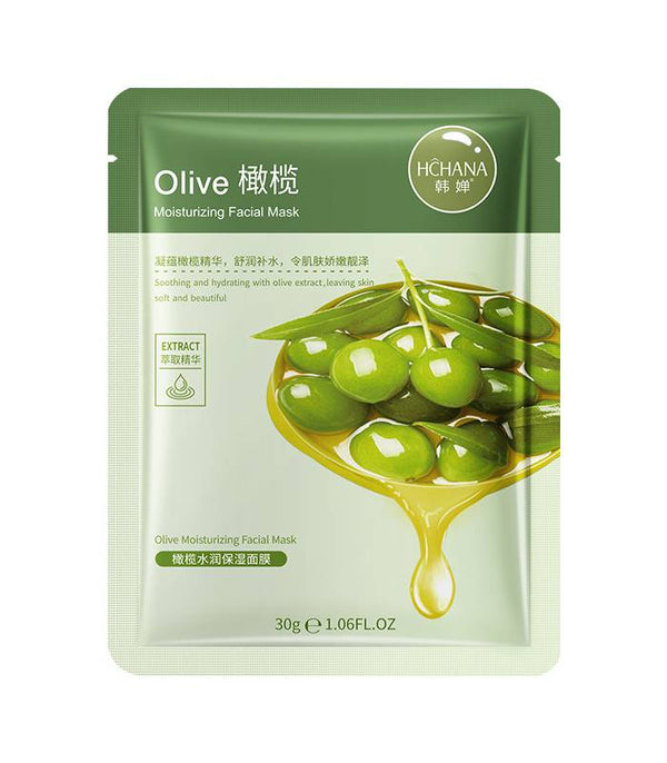 HCHANA Olive Hydrating Facial Mask – Moisturizing & Skin-Softening Sheet Mask