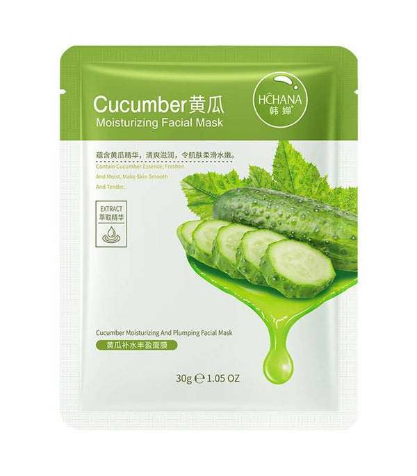 HCHANA Cucumber Hydrating Facial Mask – Refreshing & Moisturizing Sheet Mask