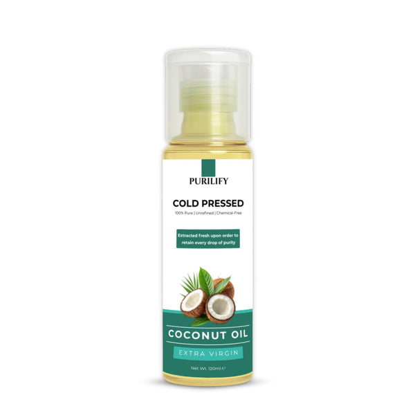 Coconut Oil (120ml) - Best for Moisturizes Skin, Best for Hair Growth, Safe for Babies